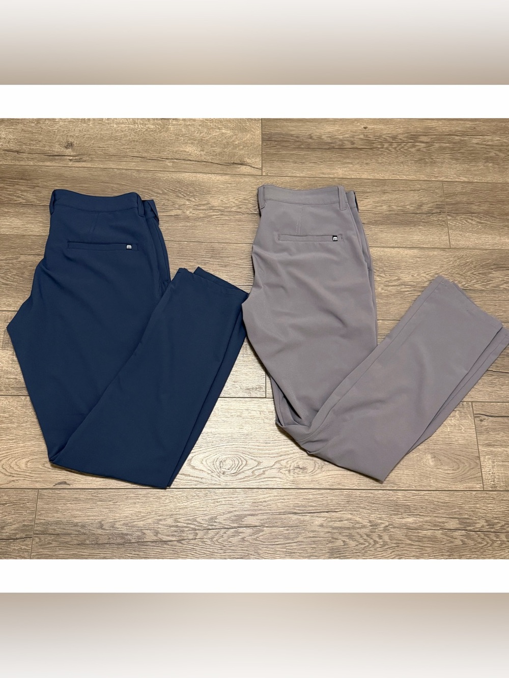 Travis Mathew Pants Mens Gray & Blue Golf Performance Right On Time Sz 30